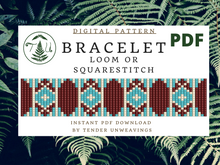 Load image into Gallery viewer, Turquoise Architectural Loom Bracelet PDF Download