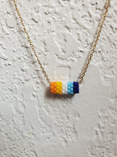 Load image into Gallery viewer, Barrel Necklace AroAce Pride Flag
