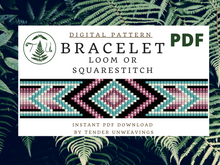 Load image into Gallery viewer, Magenta Sky Loom Bracelet PDF Download