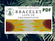 Load image into Gallery viewer, Sunflower Loom Bracelet PDF Download