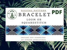 Load image into Gallery viewer, Glacial Checkerboard Tile Bracelet PDF Download