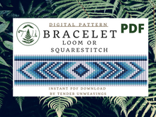 Load image into Gallery viewer, Aqua Chevron Loom Bracelet PDF Download