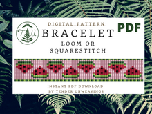 Load image into Gallery viewer, Watermelon Loom Bracelet PDF Download