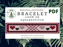 Load image into Gallery viewer, Heart Loom Bracelet PDF Download