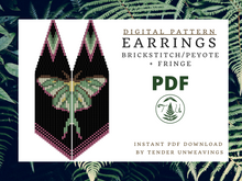 Load image into Gallery viewer, Luna Moth Black Fringe PDF Download