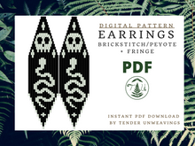 Load image into Gallery viewer, Snake Skull Fringe PDF Download