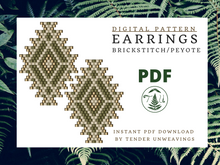 Load image into Gallery viewer, Diamond Green Brickstitch PDF Download