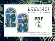 Load image into Gallery viewer, Window Sunflowers Brickstitch PDF Download