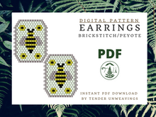 Load image into Gallery viewer, Bee Brickstitch PDF Download