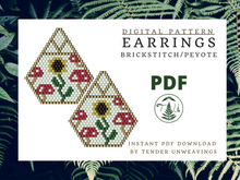 Load image into Gallery viewer, Sunflower Mushrooms Brickstitch PDF Download