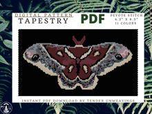 Load image into Gallery viewer, Hyalophora Gloveri Moth Tapestry PDF Download