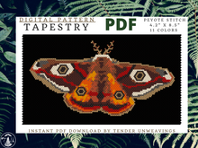 Load image into Gallery viewer, Saturnia Pavonia Moth Tapestry PDF Download