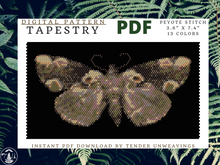 Load image into Gallery viewer, Peach Blossom Moth Tapestry PDF Download
