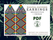 Load image into Gallery viewer, Checkerboard Rainbow Fringe PDF Download