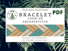 Load image into Gallery viewer, Turquoise Weave Loom Bracelet PDF Download