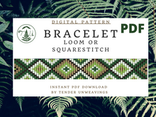Load image into Gallery viewer, Green Diamond Loom Bracelet PDF Download
