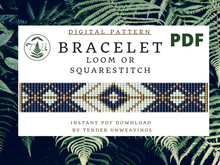 Load image into Gallery viewer, Navy Loom Bracelet PDF Download