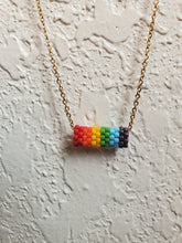 Load image into Gallery viewer, Barrel Necklace Rainbow Pride Flag
