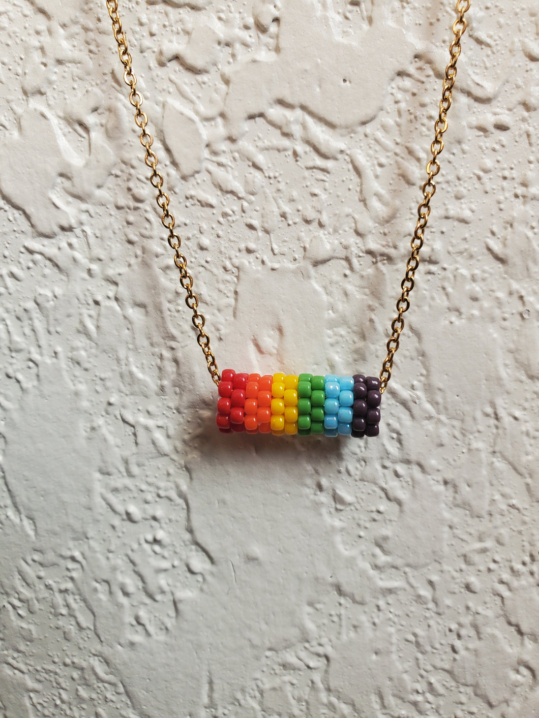 Barrel Necklace Rainbow Pride Flag