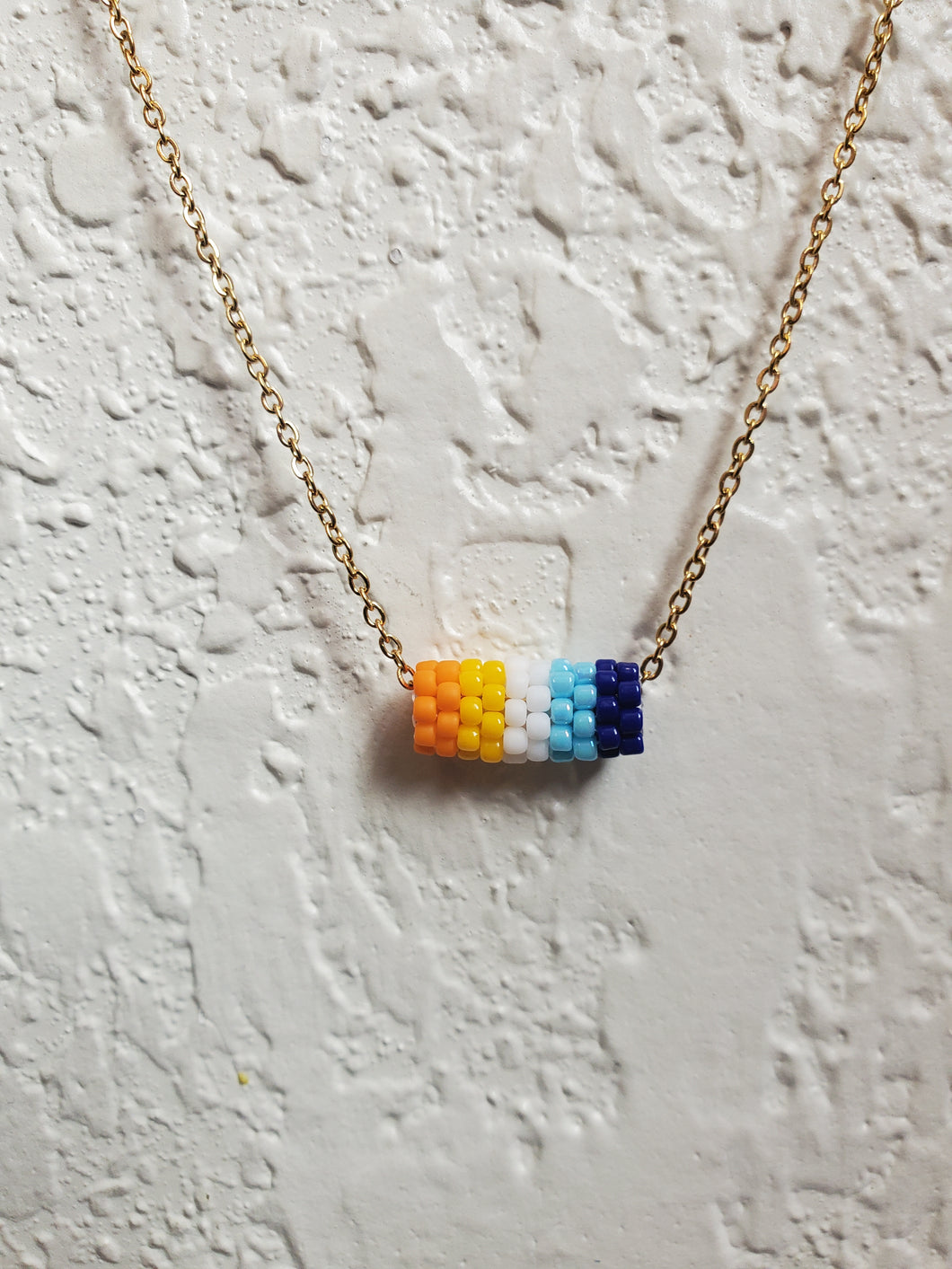 Barrel Necklace AroAce Pride Flag