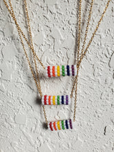 Load image into Gallery viewer, Barrel Necklace Rainbow White
