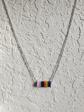 Load image into Gallery viewer, Barrel Necklace Progress Pride Flag
