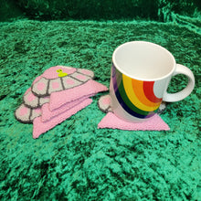 Load image into Gallery viewer, Mug Rug UFO Pink Coaster
