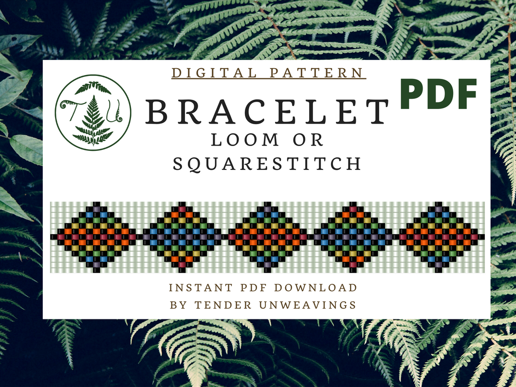 Rainbow Checkerboard Loom Bracelet PDF Download