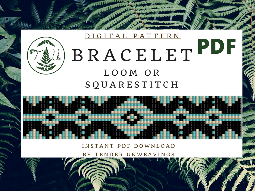Blue Geometric Loom Bracelet PDF Download