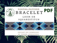 Load image into Gallery viewer, Glacial Checkerboard Tile Bracelet PDF Download
