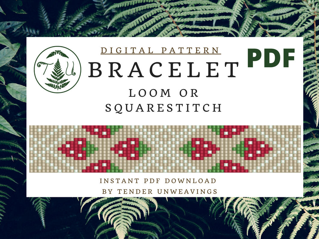 Strawberry Loom Bracelet PDF Download