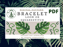 Load image into Gallery viewer, Monstera Loom Bracelet PDF Download
