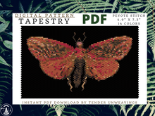 Load image into Gallery viewer, Scarlet Snout Moth Tapestry PDF Download
