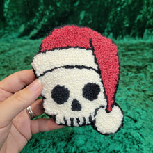 Load image into Gallery viewer, Mug Rug Santa Skull Coaster
