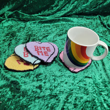 Load image into Gallery viewer, Mug Rug Candy Hearts Coaster
