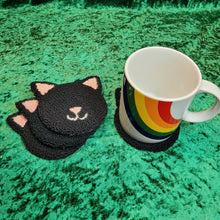 Load image into Gallery viewer, Mug Rug Cat Coaster
