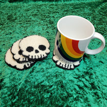 Load image into Gallery viewer, Mug Rug Skull Coaster
