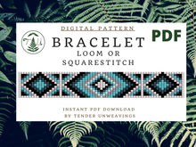 Load image into Gallery viewer, Turquoise Diamond Loom Bracelet PDF Download

