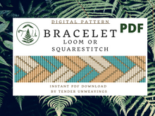 Load image into Gallery viewer, Turquoise Weave Loom Bracelet PDF Download

