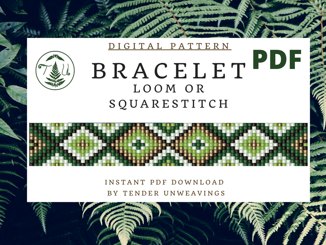 Green Diamond Loom Bracelet PDF Download
