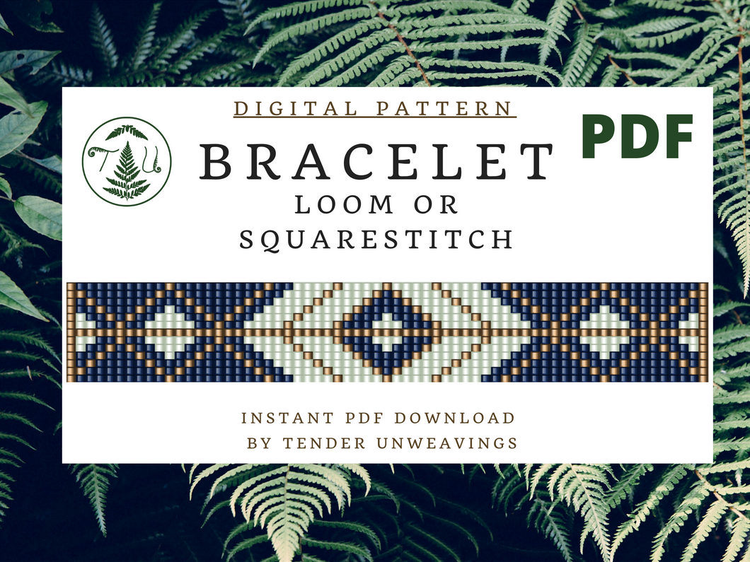 Navy Loom Bracelet PDF Download