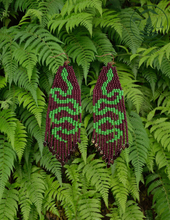 Load image into Gallery viewer, Snake Fringe - Brown and Green
